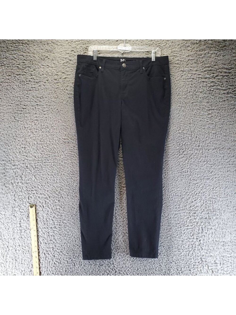 New Directions Pants Womens Size 14 Black Skinny Stretch Cotton Blend Denim
